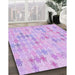 Machine Washable Transitional Purple Rug in a Family Room, wshpat430pur