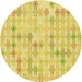 Square Patterned Orange Gold Rug, pat430yw