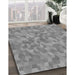 Patterned Silver Gray Rug in Family Room, pat431gry