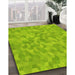 Patterned Green Rug in Family Room, pat431yw