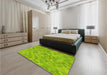 Patterned Green Rug in a Bedroom, pat431yw