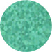 Sideview of Patterned Turquoise Green Novelty Rug, pat431