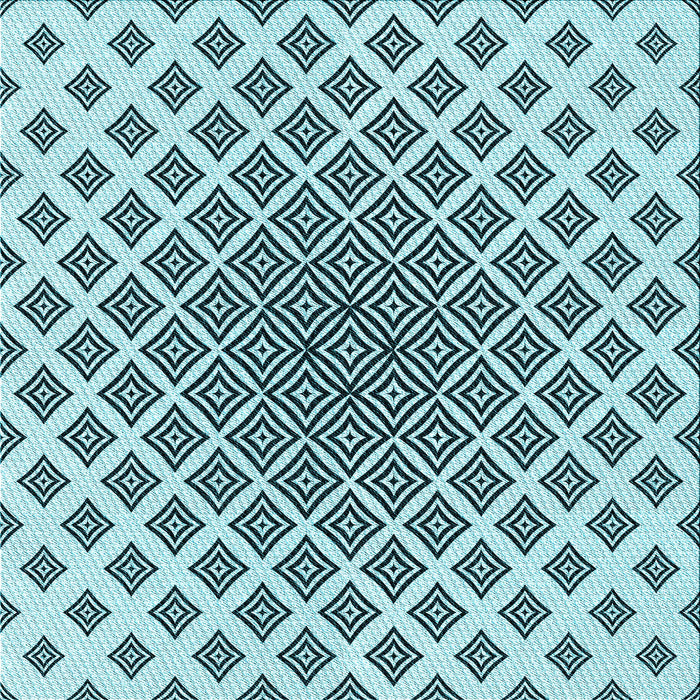 Round Machine Washable Transitional Electric Blue Rug, wshpat432lblu