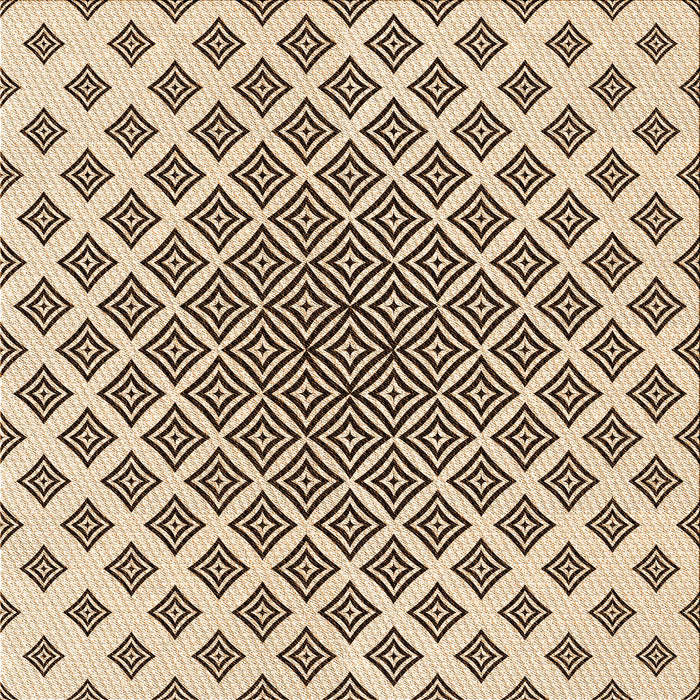 Round Patterned Saddle Brown Rug, pat432org