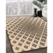 Patterned Saddle Brown Rug in Family Room, pat432org