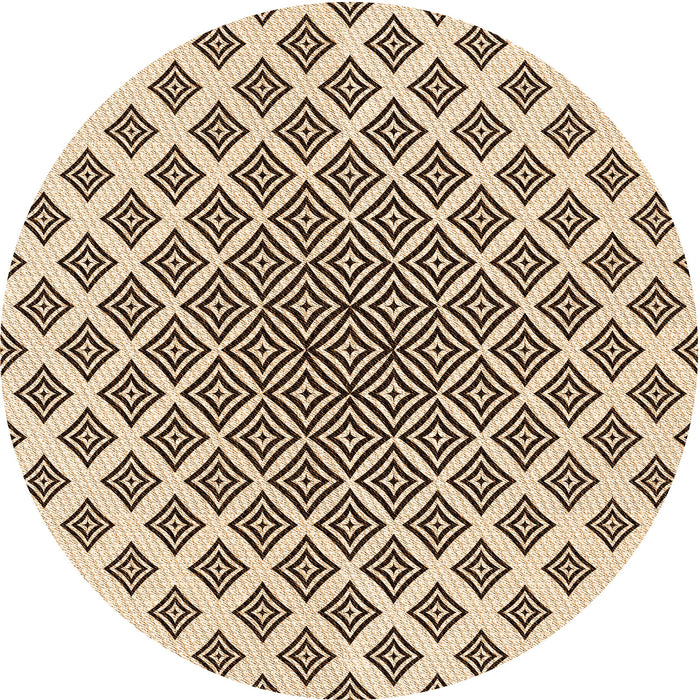 Square Patterned Saddle Brown Rug, pat432org