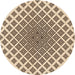 Square Patterned Saddle Brown Rug, pat432org