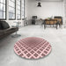 Round Patterned Light Rose Pink Rug in a Office, pat432rd