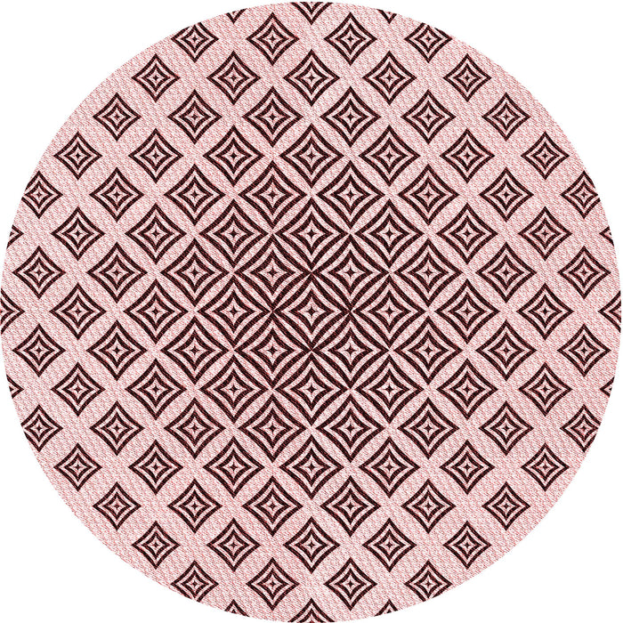 Square Patterned Light Rose Pink Rug, pat432rd