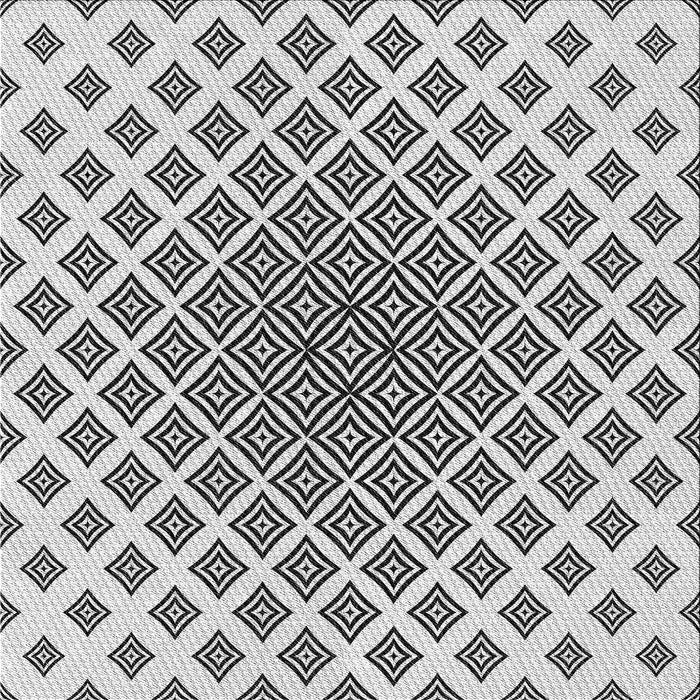 Square Patterned Off-White Novelty Rug, pat432