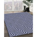 Patterned Night Blue Rug in Family Room, pat433blu