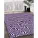 Patterned Dark Purple Rug in Family Room, pat433pur