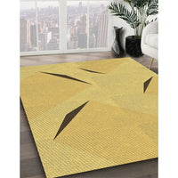 Patterned Bright Gold Yellow Rug, pat434brn