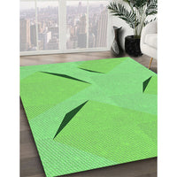 Patterned Emerald Green Rug, pat434grn