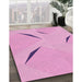 Patterned Pastel Purple Pink Rug in Family Room, pat434pur