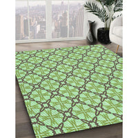 Patterned Olive Green Rug, pat435grn