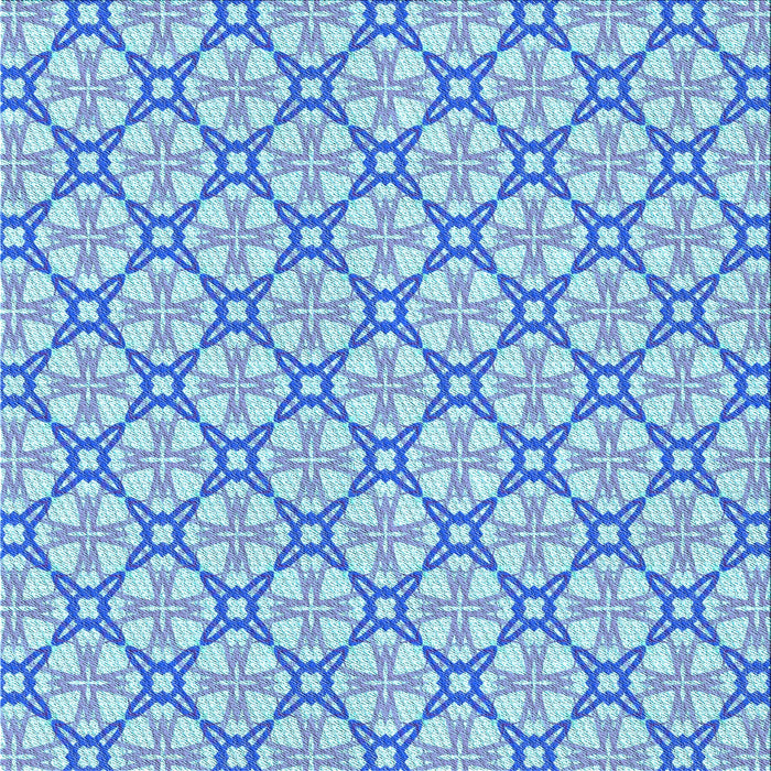 Round Patterned Blue Rug, pat435lblu