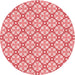 Square Patterned Deep Rose Pink Rug, pat435rd