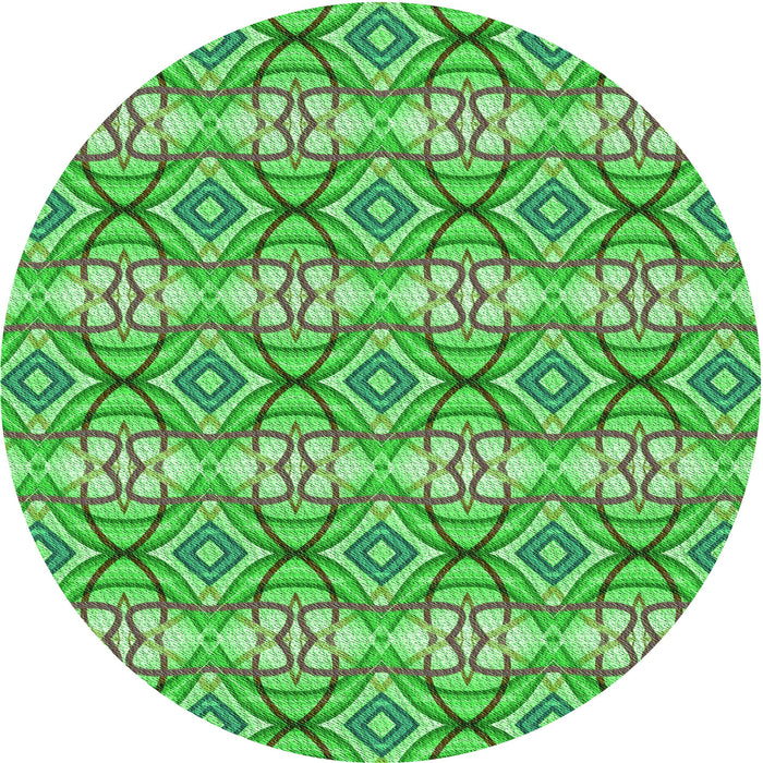 Square Patterned Dark Lime Green Rug, pat436grn
