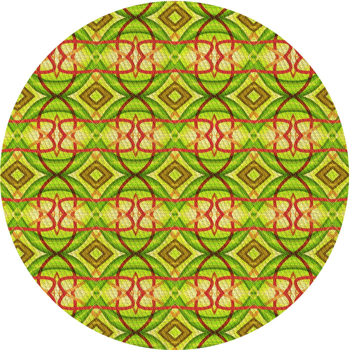 Square Patterned Green Rug, pat436yw
