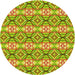 Square Patterned Green Rug, pat436yw