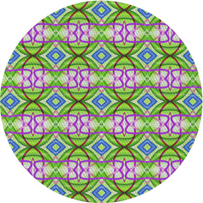 Square Machine Washable Transitional Yellow Green Rug, wshpat436