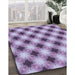 Patterned Mauve Purple Rug in Family Room, pat437blu