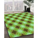 Patterned Emerald Green Rug in Family Room, pat437grn