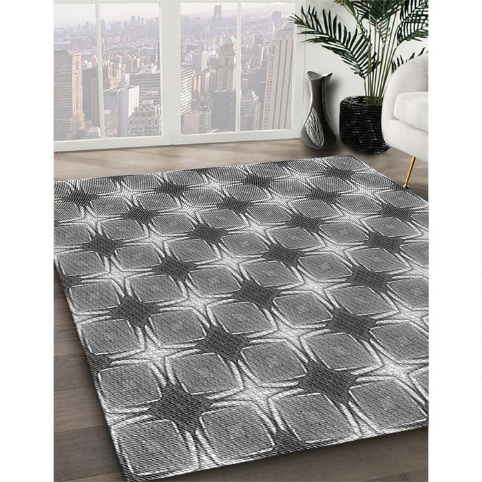 Machine Washable Transitional Carbon Gray Rug in a Family Room, wshpat437gry