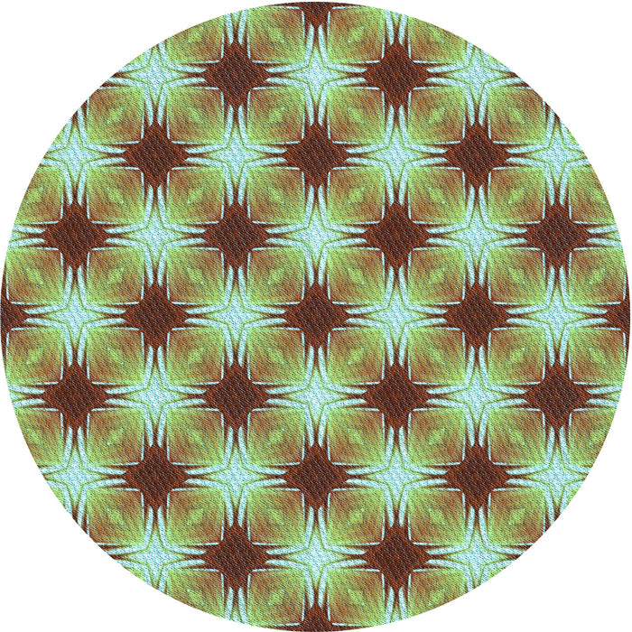 Square Patterned Saddle Brown Rug, pat437lblu