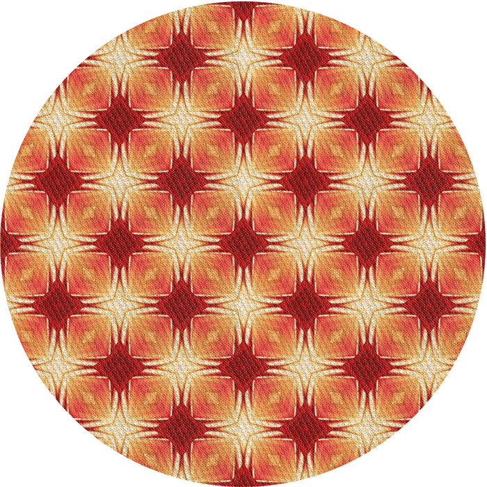 Square Patterned Orange Rug, pat437org