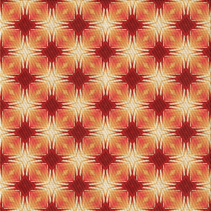 Round Patterned Orange Rug, pat437org