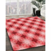 Machine Washable Transitional Light Coral Pink Rug in a Family Room, wshpat437rd