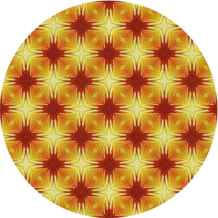 Square Patterned Saffron Yellow Rug, pat437yw