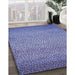 Patterned Deep Periwinkle Purple Rug in Family Room, pat438blu