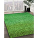 Patterned Green Rug in Family Room, pat438grn