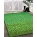 Machine Washable Transitional Green Rug in a Family Room, wshpat438grn