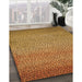 Patterned Mahogany Brown Rug in Family Room, pat438org