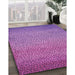 Machine Washable Transitional Dark Magenta Purple Rug in a Family Room, wshpat438pur