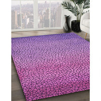 Patterned Dark Magenta Purple Rug, pat438pur