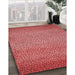 Patterned Red Rug in Family Room, pat438rd