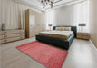 Patterned Red Rug in a Bedroom, pat438rd
