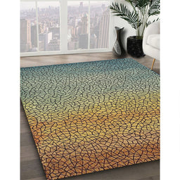 Patterned Dark Brown Novelty Rug in Family Room, pat438