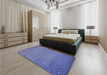 Patterned Denim Blue Rug in a Bedroom, pat439blu