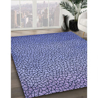 Patterned Denim Blue Rug, pat439blu