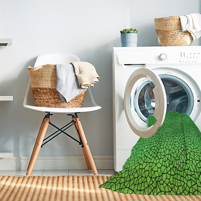 Machine Washable Transitional Green Rug in a Washing Machine, wshpat439grn