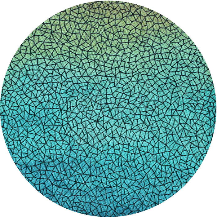 Square Patterned Bright Turquoise Blue Rug, pat439lblu