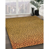 Patterned Dark Bronze Brown Rug, pat439org