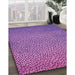 Patterned Purple Rug in Family Room, pat439pur