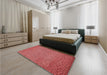 Patterned Red Rug in a Bedroom, pat439rd
